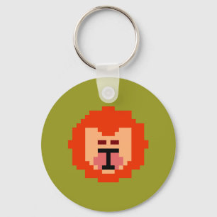 Schattig pixel leeuwengezicht  sleutelhanger