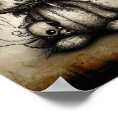 schattig pluis groot zwart,  stijl poster (Hoek)