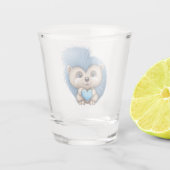 Schattig pluizig blauw dier shot glas (Achterkant)