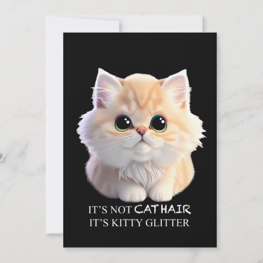 Schattig pluizig sinaasappel en witte kitten cat kaart (Achterkant)