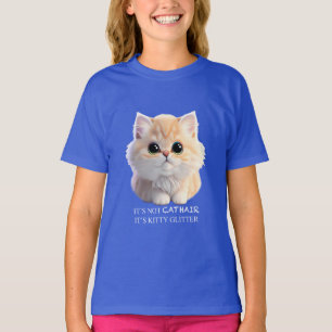 Schattig pluizig sinaasappel en witte kitten cat t-shirt