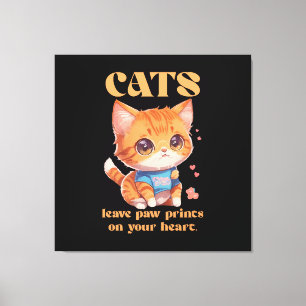 schattig poesje liefde canvas afdruk