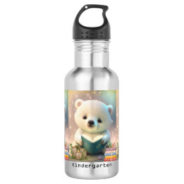 Schattig Polar Beer Boeken Kinder School Kleutersc Waterfles