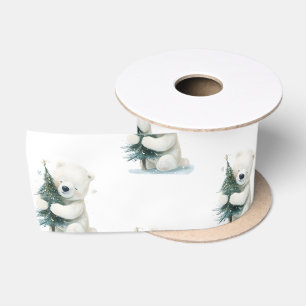 Schattig Polar Beer Knuffelen Kerstboom, Schattige Lint