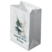 Schattig Polar Beer Knuffelen Kerstboom, Schattige Medium Cadeauzakje (Voorkant Gekanteld)