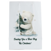 Schattig Polar Beer Knuffelen Kerstboom, Schattige Medium Cadeauzakje (Achterkant)