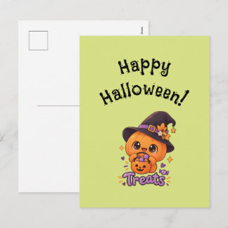 Schattig Pompoen Karakter 🎃🧡 Feestdagenkaart