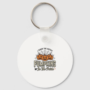 Schattig Pompoen Leraar Halloween Ontwerp_1 Sleutelhanger