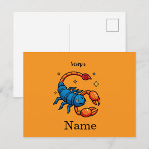 Schattig Pop Art Schorpioen Sterrenbeeld Horoscoop Briefkaart