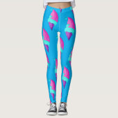 Schattig pop meisje heet roze blauw ijs patroon leggings (Voorkant)