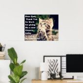 Schattig Poster Praying Kitten (Thuiskantoor)