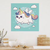 Schattig Poster Unicorn (Keuken)