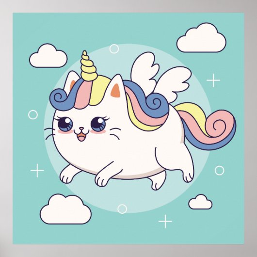 Schattig Poster Unicorn (Voorkant)