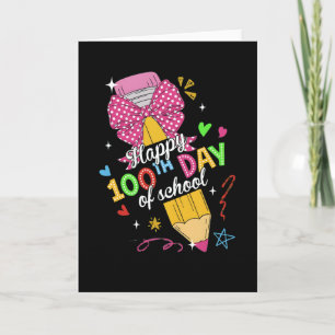 Schattig potloodboogthema voor 100 dagen school kl kaart
