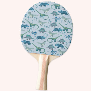 Schattig Prehistorisch Blauw Dinosaurus Patroon Tafeltennisbatje