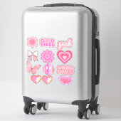 schattig preppy roze sticker (Koffer)