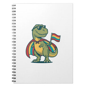 Schattig Pride Dinosaur Vector T-shirt ontwerp_1 Notitieboek