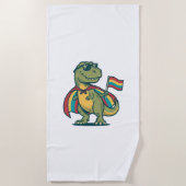 Schattig Pride Dinosaur Vector T-shirt Ontwerp_1 Strandlaken (Voorkant)