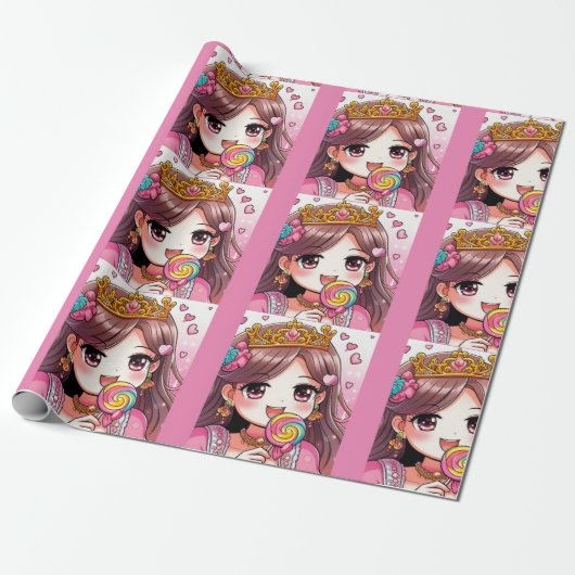 Schattig Prinsesje  Cadeaupapier (Uitgerold)