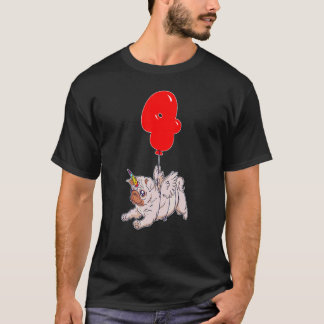 Schattig Pug Eenhoorn 4de Verjaardag Kinderen Ba T-shirt