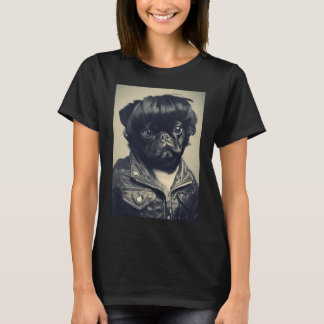 Schattig Pug Model Lang kapsel Stijl T-shirt