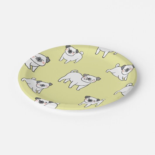 Schattig Pug Pattern Dog-Theme Party Papieren Bordje (Gekanteld)