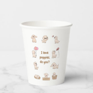 Schattig Puppy Verjaardagsfeest Papieren Bekers