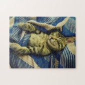 Schattig! Puzzel - Kat Napping in Deken (Horizontaal)