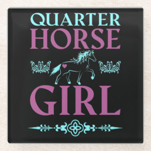 Schattig Quarter Horse Meisje Glazen Onderzetter