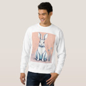 Schattig Rabbit Design Full-Sleeve T-Shirt voor ie (Voorkant volledig)