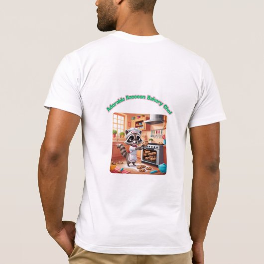 Schattig Raccoon Bakery Chef T-shirt (Achterkant)