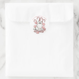 Schattig Ragdoll Kitten met Kerststok Christmas Re Ronde Sticker