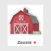 Schattig Red Barn Boerderij gepersonaliseerd vinyl Sticker (Vel)