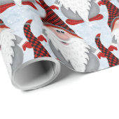 Schattig Red Black Gnome Xmas kerstmis Kinder Cadeaupapier (Rol Hoek)