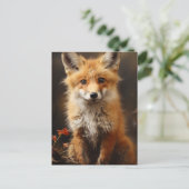 Schattig Red Fox Kit Briefkaart (Staand voorkant)