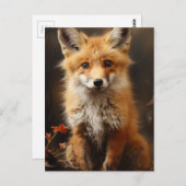 Schattig Red Fox Kit Briefkaart (Voorkant / Achterkant)
