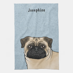 Schattig Reebruin Cartoonesk Puggenkop Close-Up En Theedoek