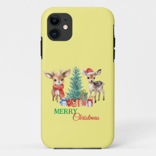Schattig reekalf rendier Kerstman vrolijk kerstfee iPhone 11 Hoesje
