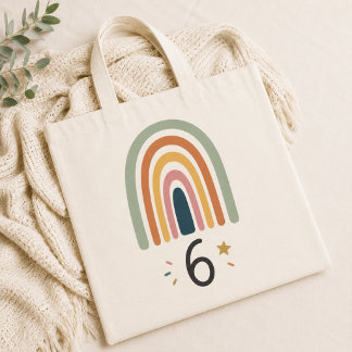 Schattig Regenboog 6e Verjaardag Meisje 6 Jaar Tote Bag