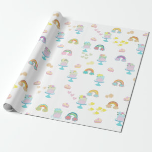 schattig regenbooggebak omslagpapier cadeaupapier