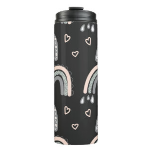 Schattig regenboognaadloos patroon in trendy Scand Thermosbeker