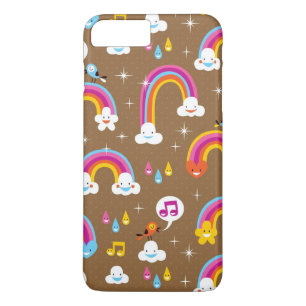 schattig regenboogpatroon 	iPhone 8 plus / 7 plus hoesje