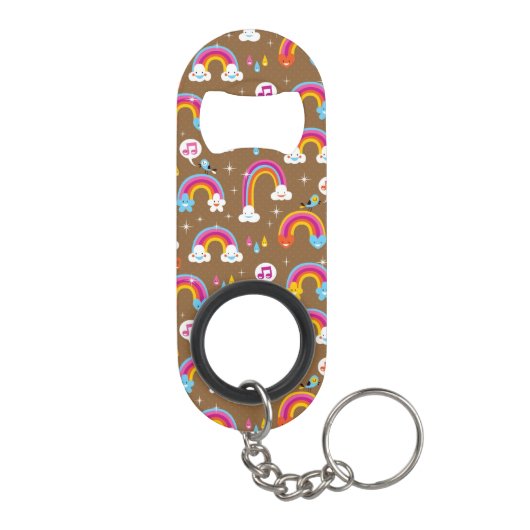 schattig regenboogpatroon mini flessenopener (Achterkant)