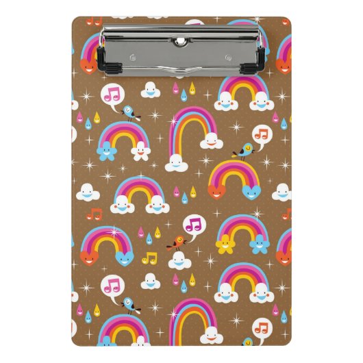 schattig regenboogpatroon mini klembord (Voorkant)