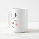 Schattig rendier Kerstmis  Koffiemok (Voorkant links)