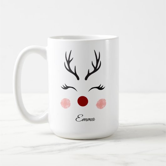 Schattig rendier Kerstmis  Koffiemok (Links)