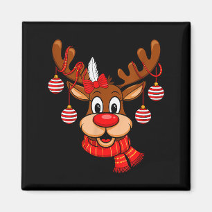 Schattig Rendier Kerstmis Rode Neus Rudolph Kerst Magneet