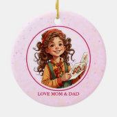 Schattig rendier kerstornament keramisch ornament (Achterkant)