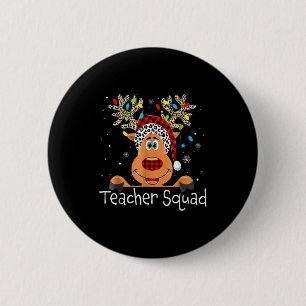 Schattig Rendier Leraren Team Kerstmis Ronde Button 5,7 Cm
