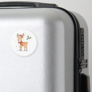 Schattig rendier met rode neus en sjaal voor Kerst Magneet